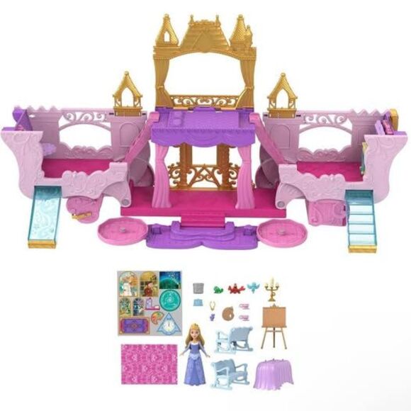 NEW Disney Princess 2 in 1 Carriage to Castle Transforming Playset W/ Aurora - Picture 1 of 8